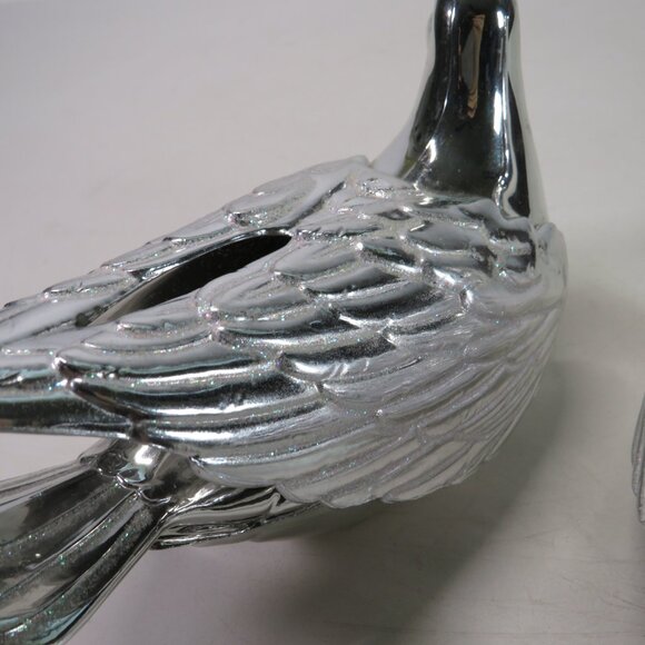 Silver (2) Birds with mirror finish, iridescent glitter in embossed areas - Picture 8 of 12